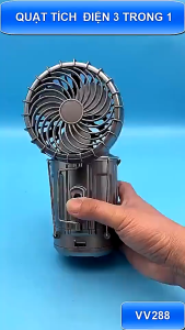 Đèn LED Đèn năng lượng mặt trời đa năng 3 trong 1 Đèn trại tích hợp quạt sạc điện thoại tiện lợi