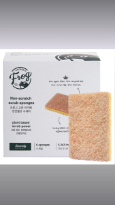 Frog Fine Agave Natural Pulp Scrubber – 6 Pack | Non-Scratch Biodegradable Sponge for Delicate Dishes | Plant-Based Rich Lather | Eco-Friendly Kitchen Cleaning