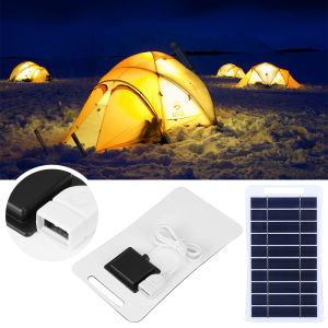 2W 5V Solar Cell Panel Waterproof Battery Charger Small Power Station Phone Power Bank for Camping Backpacking Hiking