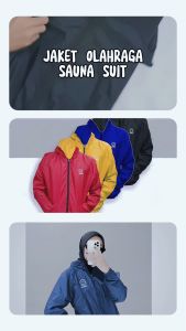 Jaket Parasut Olahraga Sauna Suit bersepeda jogging jaket Lari