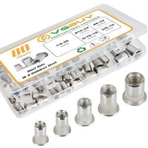 93pcs/box Aluminum Insert Rivet Nut Rivnut Nutsert Mix M3 M4 M5 M6 M8 M10 Size Set Assortment Kit Flat Head High Quality