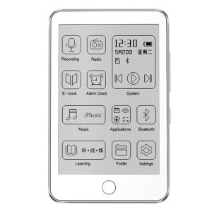 Famue MP3 Player with E-Ink Display EBook Reader Bluetooth 5.0 72H Battery Life No Blue Light Speakers Radio and Recording