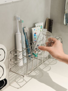 Giá Để Kem Đánh Răng Bằng Thép Không Gỉ 304 Treo Tường Không Cần Đục Lỗ Giá Để Chén Đựng Nước Súc Miệng Cho Gia Đình Bốn Người