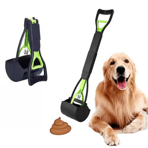 Long Handle Jaw Clamp Poop Scooper Heavy Duty Pet Waste Grabber Foldable Portable for Dogs Puppies Cats No Bend Tool