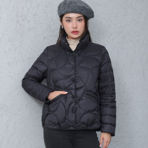 NVSHENJI | Womens Short Puffer Jacket Lightweight Fashionable White Duck Down Outerwear Winter 2025 New Style Commute Korean Version