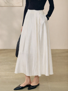 Roey s house | Elegant Simple High Waist Solid Color Long Skirt