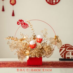 New Year Red Theme Chinese Style Artificial Flowers Living Room Decorations Festive Fake Flowers Home Accessories