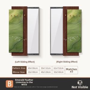 HAOJIUBUJIAN | Decorational French Style Sliding Concealable Full-Length Wall Mirror