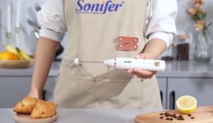 Sonifer Milk Frother Spring Mixer Portable 2 Mata Pengaduk Susu Kopi Foamer Baterai Rechargeable SF-8140