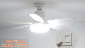 💨SG Stock💨Ceiling Fan Lights E27 Base Low Profile Ceiling Fan with 3000-6500K Light 3 Color Dimming Function For Home