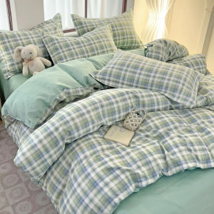 Dansunreve Plaid Quilt Cover Japanese Style Duvet Cover Queen/King Comforter Cover Single/Super Single