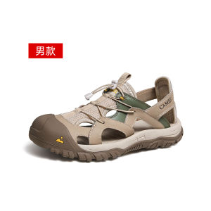 Camel Mens Summer Breathable Sports Sandals Outdoor Water Shoes Anti-slip Beach Shoes Casual Style Elastic Closure Rubber Sole
