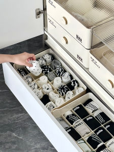 Three-In-One Drawers Style Underwear Socks Separator Storage Box Home Use Cabinet Organizer Soft Clothes Divided Storage Bin