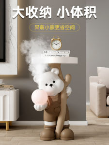 Living Room Decorative Standing Bear Flower Holder Resin Craft Cute Style Sofa Side Table TV Cabinet Gift for Moving New Home