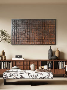 New Chinese Style Decorative Painting 3D Stereo Horizontal Version Living Room Sofa Background Wall Art Wooden Sample Room Picture