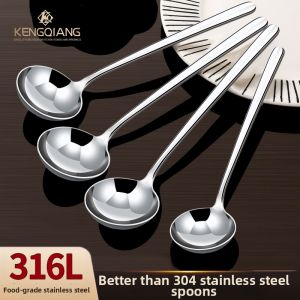 RONGCHUAN | Muỗng Canh Sâu Tròn Lớn Tay Dài bằng Thép Không Gỉ 316L