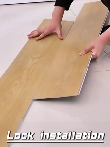 REAIM SPC Click Lock Flooring 5mm Waterproof Wood Grain Vinyl Plank Floor Tiles No Glue DIY Installation 18x122cm 5pcs/Box for Living Room Kitchen Bedroom