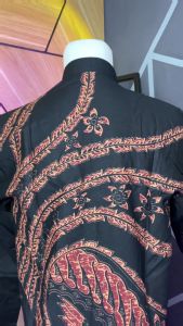 Kemeja Koko Lengan Panjang Pria Dewasa Batik Hitam Katun Furing Solo Premium Elegant Modern MBA8