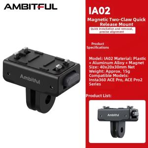 AMBITFUL | Magnetic Quick Release Mount 1/4 inch Adapter Dual Claw Cold Shoe Gimbal Mounting Accessories for Action Cameras