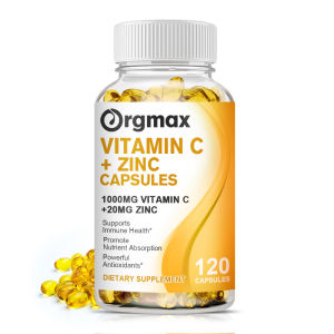 Orgmax Vitamin C with Zinc 20mg Capsules for Supports Cellular Energy Production and Collagen Formation Immune System Support