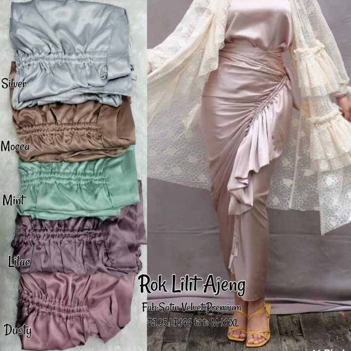 ROK LILIT POLOS BAWAHAN KEBAYA//ROK LILIT AJENG//ROK LILIT BAHAN SATIN PREMIUM APLIKASI RUFFLE//OOTD KONDANGAN