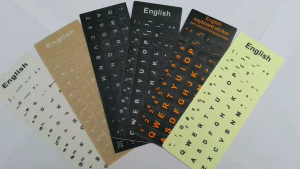 Miếng dán bàn phím tiếng Anh (English keyboard sticker) với nhiều màu nền và nhiều màu chữ