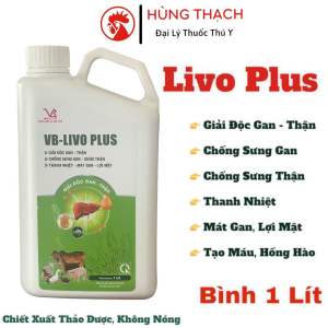 VB LIVO PLUS chai 1 lít giải độc gan thận bổ gan thận gia súc mát gan thanh nhiệt gia cầm