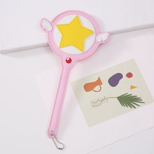 Cute Fairy Girl Bus Card Holder PU Material Anime Magic Wand Wing Design Card Case Storage Organizer Business Supplies