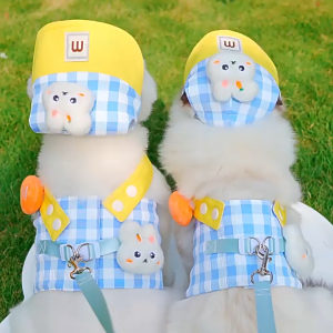 Set bộ dây dắt Chó Mèo kèm yếm ngực và nón đội cùng tông màu dễ thương - Love Pets Shop