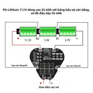 Bảng Bảo Vệ Pin Lithium 3S 60A Bộ Cân Bằng Dòng Điện Cao 12.6V Cho Bộ Điều Chỉnh Điện Áp Gói Pin Li-ion 3 Cell Tình Trạng TQFP
