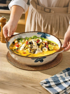 MODERN SWEETHOME | Underglaze Colored Double-ear Soup Bowl