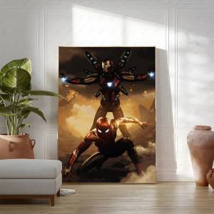 Bandai | Iron Man Movie Poster Removable Wall Sticker Self Adhesive Art Mural Home Office Living Room Dining Room Wall Decor