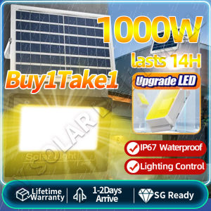 🔥Ship in 12 Hour+Buy1Take1🔥 2025 New 1000W Solar Warm Light Outdoor Solar Flood Light Solar Garden Light Solar Spotlight LED Outdoor Solar Light Solar Led Light Solar Panel  Ip67 Waterproof 太阳能户外暖光灯