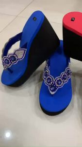 Dép cao gót 9 phân đính cườm