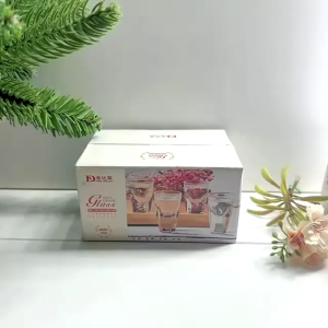 ( ly rượu 5027) set 6 ly uống rượu thủy tinh 20ml đế cạnh siêu sang đẳng cấp