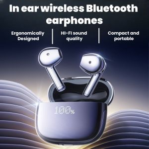 New wireless Bluetooth earphones semi in ear Bluetooth earphones noise cancelling earphones music earphones long battery life digital display suitable for both Apple and Android devices