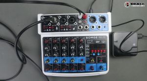 BOMGE มิกเซอร์บลูทูธ 6 ช่อง บลูทูธ Real Effects มิกเซอร์ 6 ช่อง USB มิกเซอร์ มิกเซอร์เสียง มิกเซอร์สเตอริโอ USB 6 ช่อง
