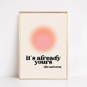 Manifestation Art Print | Retro Print | Affirmation Wall Art | 70s Wall Art | Manifest Canvas Poster | Trendy Decor | Gradient |