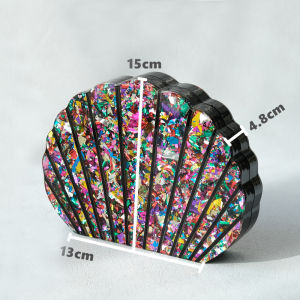 Red Sequin Acrylic Handbag & Shell Shape Box Clutch: A Stylish Evening Bag for Women