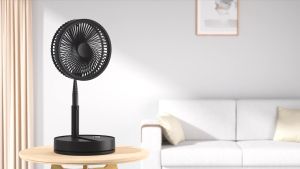 Portable Foldable Rechargeable Oscillating Electric Fan 7200mah Battery Operated USB C Small Fan with Remote Super Quiet Table Fan Desk Fan Folding Standing Pedestal Fan 4 Speeds Timing Floor Fan Adjustable Height for Bedroom Room Office Kitchen Camping