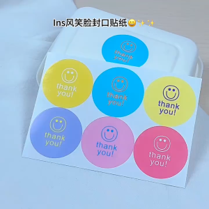 60pcs Thank You Stickers Colorful Round Seal Sticker Tags Packing Decration Sticker Gift Packing Seal Label