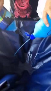 ผ้าใบล้างแอร์ รุ่นอัพเกรด แบบกันน้ำเลอะฝ้า 24000 BTU กันน้ำยาเคมี