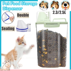 2.5L Pet Food Storage Container: Cat Air Tight Sealed Storage Box & Dog Food Dispenser