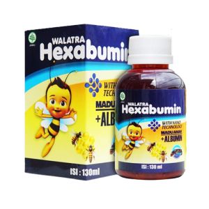 Obat Penggemuk Badan Anak Vitamin Penambah Nafsu Makan Anak Penggemuk Berat Badan Kurus Penambah Berat Badan Anak Madu gemuk Badan Herbal Gemuk Badan dan Pipi Tembem Untuk Balita - Hexabumin Madu Albumin Ikan Gabus 130 ml ORI