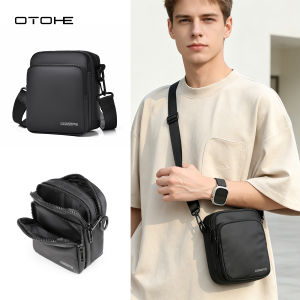 OTOHE Mens Shoulder Bag Casual Chest Bag Cross Body Bag Pouch Bag Casual Chest Bag Fashion Shoulder Bag Waterproof PU Leather Casual Sport Street Bag for Travel Outdoor