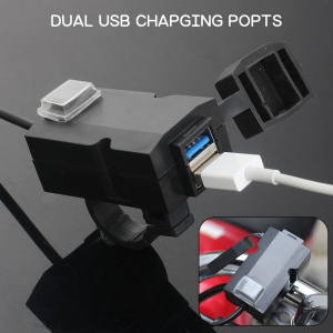 Waterproof 12V Motorcycle Motorbike Handlebar Dual USB Socket Splitter Charger Power Adapter for Mobile Phone⚡PH deliveryIn stock⚡