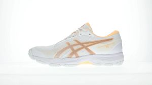 ASICS Women GEL-NETBURNER ACADEMY 10 Netball Shoes in White/Rose Gold