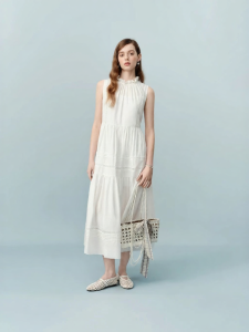 AIVEI | Summer New White Dress Holiday Style Sleeveless