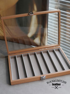 High-End Pear Wood Grain Pearl Necklace Storage Box Lockbone Chain Necklace Jewelry Box Special Purpose Box for Valuable Accessories