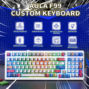 AULA | New AULA F75/F99 Pro Gaming Mechanical Keyboard PBT Comic Keycaps RGB Backlight Hot Plug Customized keyboard Keyboard for Office